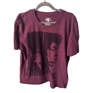 Authentic Hendrix | Jimi  Hendrix Maroon Crew Neck T-Shirt | Size M